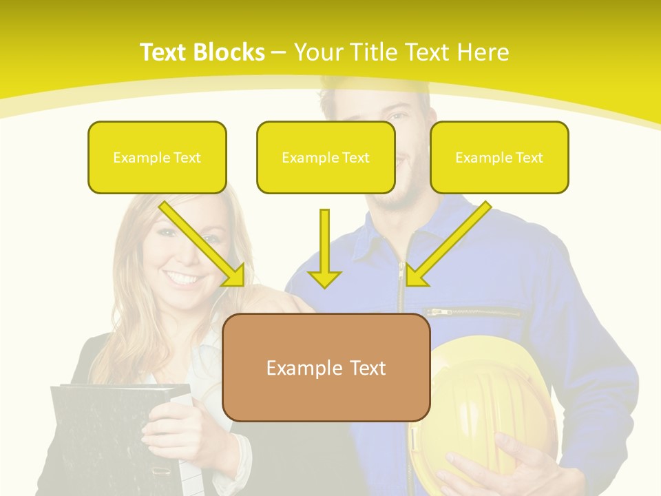 A Man And A Woman Holding A Yellow Hard Hat PowerPoint Template