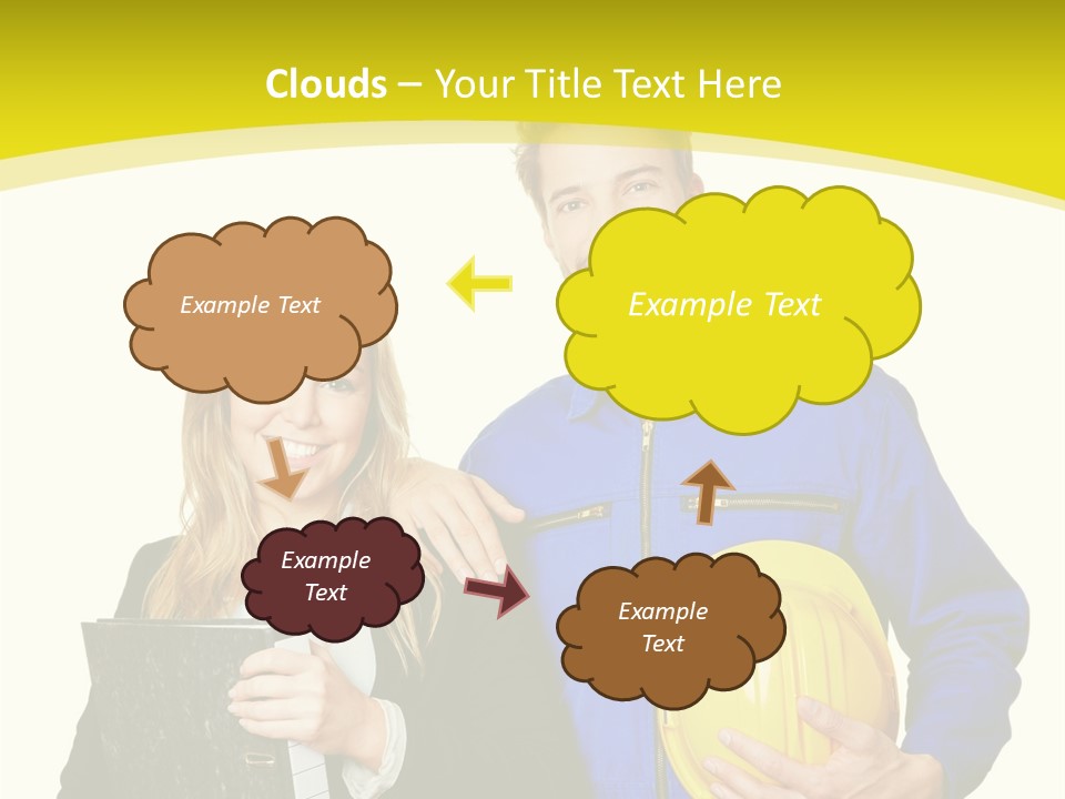 A Man And A Woman Holding A Yellow Hard Hat PowerPoint Template
