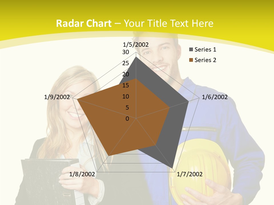 A Man And A Woman Holding A Yellow Hard Hat PowerPoint Template