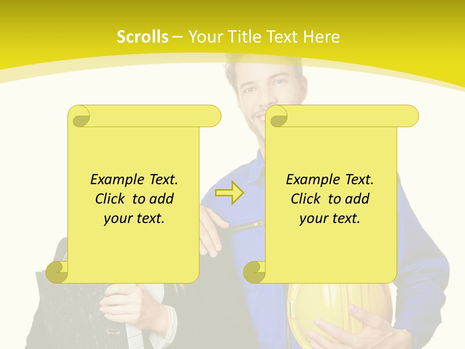 A Man And A Woman Holding A Yellow Hard Hat PowerPoint Template