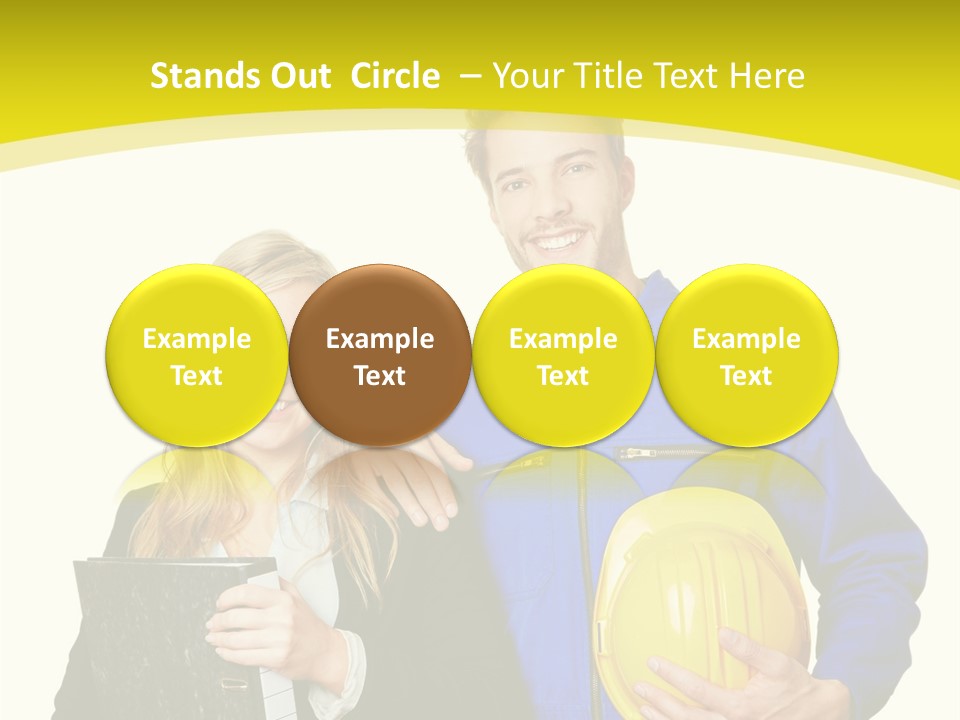 A Man And A Woman Holding A Yellow Hard Hat PowerPoint Template