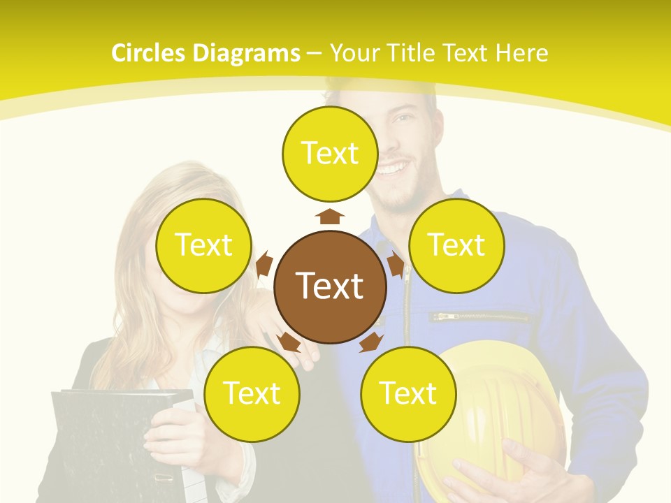 A Man And A Woman Holding A Yellow Hard Hat PowerPoint Template