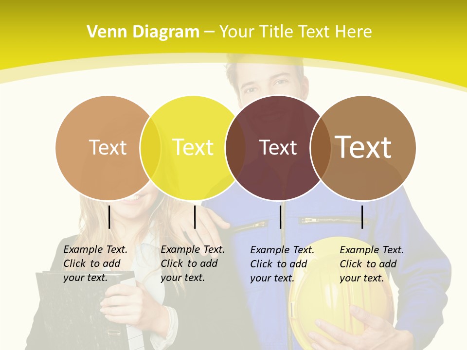 A Man And A Woman Holding A Yellow Hard Hat PowerPoint Template