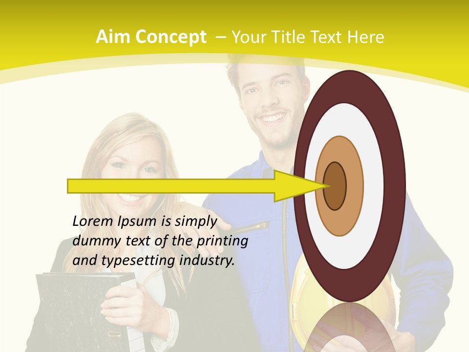 A Man And A Woman Holding A Yellow Hard Hat PowerPoint Template