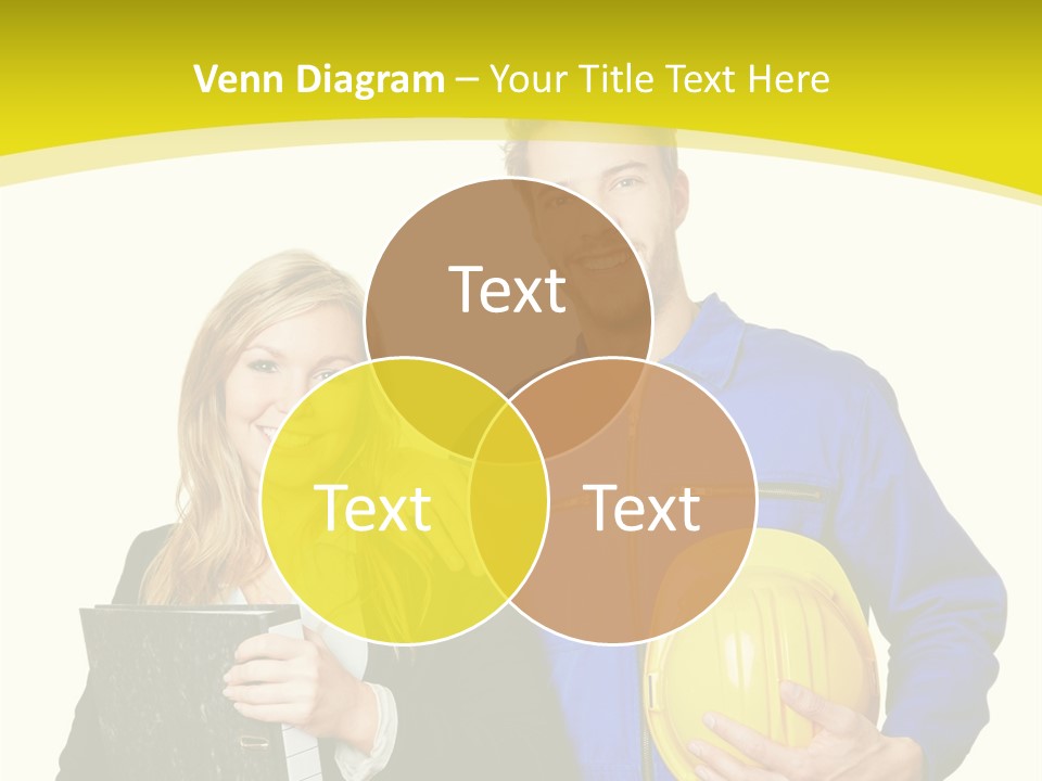 A Man And A Woman Holding A Yellow Hard Hat PowerPoint Template