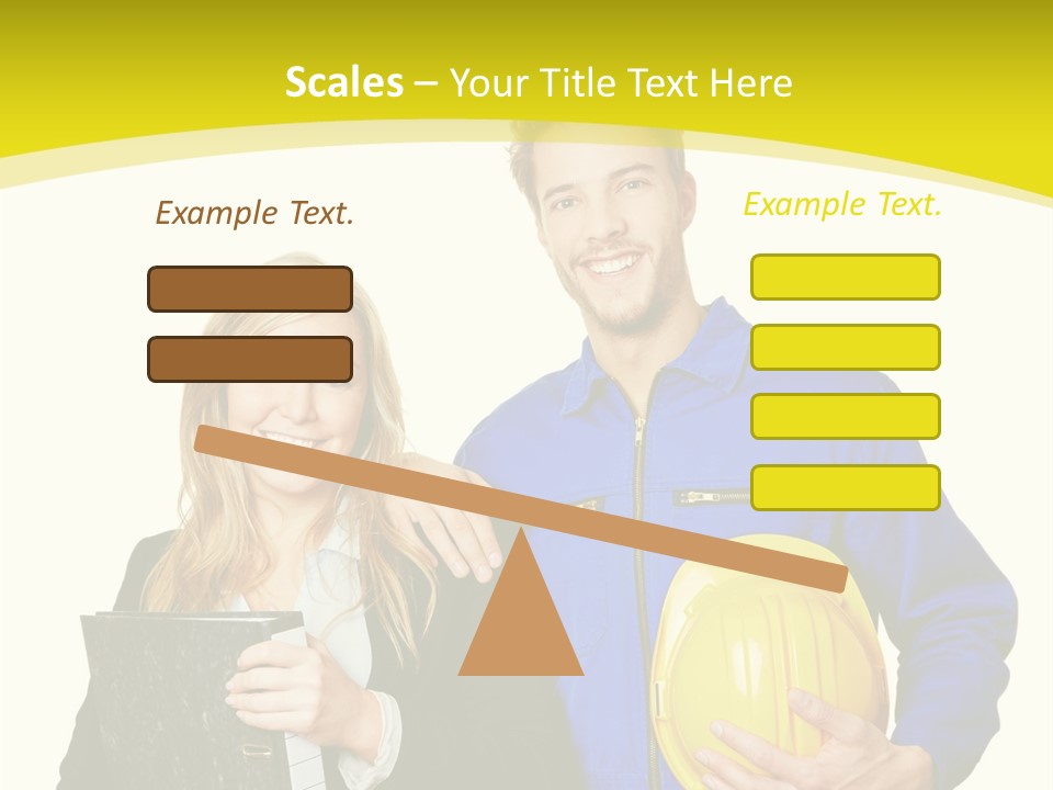 A Man And A Woman Holding A Yellow Hard Hat PowerPoint Template