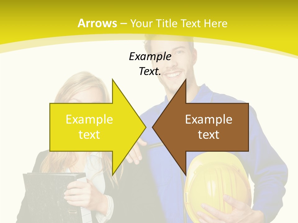 A Man And A Woman Holding A Yellow Hard Hat PowerPoint Template
