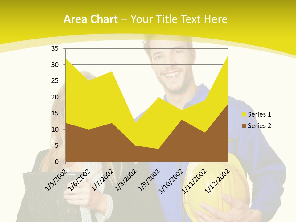 A Man And A Woman Holding A Yellow Hard Hat PowerPoint Template
