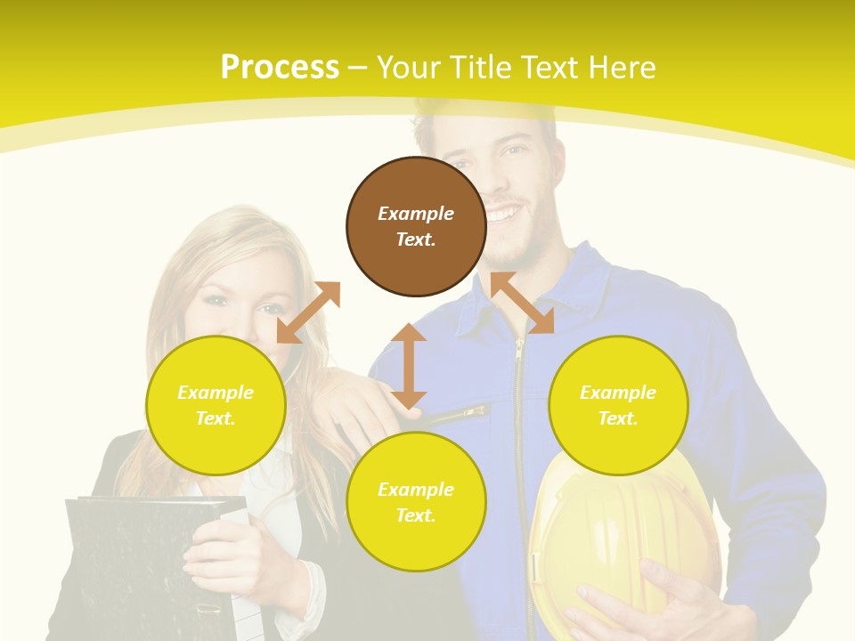 A Man And A Woman Holding A Yellow Hard Hat PowerPoint Template
