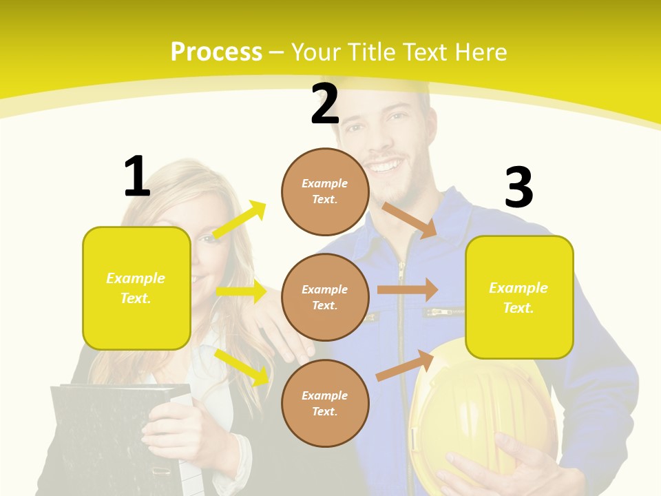 A Man And A Woman Holding A Yellow Hard Hat PowerPoint Template