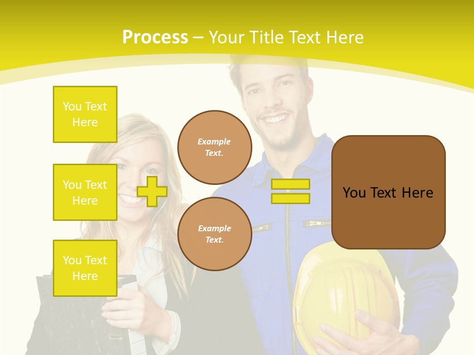 A Man And A Woman Holding A Yellow Hard Hat PowerPoint Template