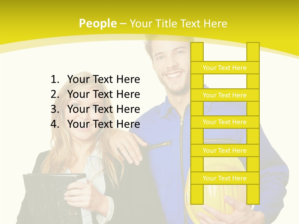 A Man And A Woman Holding A Yellow Hard Hat PowerPoint Template