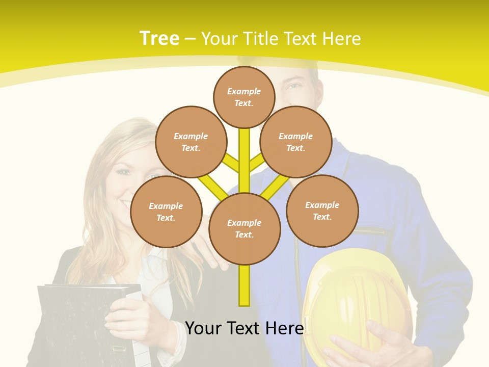 A Man And A Woman Holding A Yellow Hard Hat PowerPoint Template