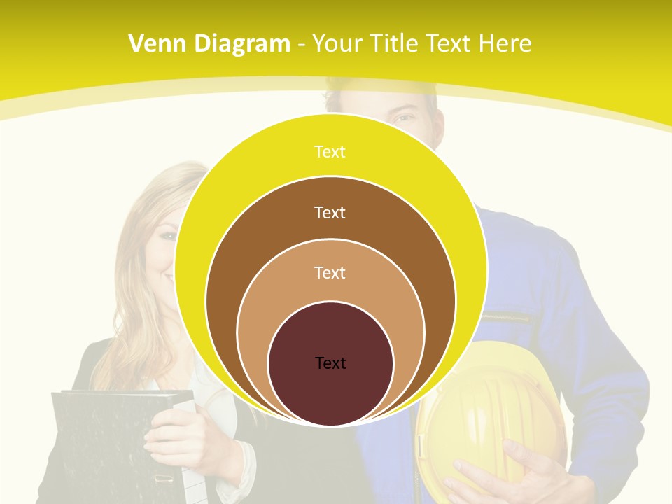 A Man And A Woman Holding A Yellow Hard Hat PowerPoint Template