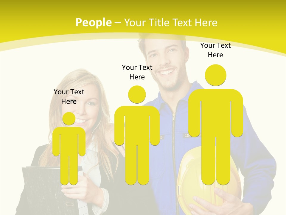 A Man And A Woman Holding A Yellow Hard Hat PowerPoint Template