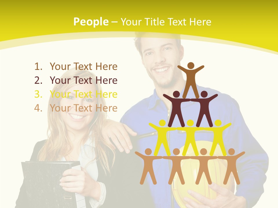 A Man And A Woman Holding A Yellow Hard Hat PowerPoint Template