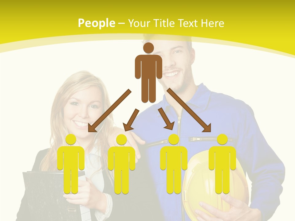 A Man And A Woman Holding A Yellow Hard Hat PowerPoint Template