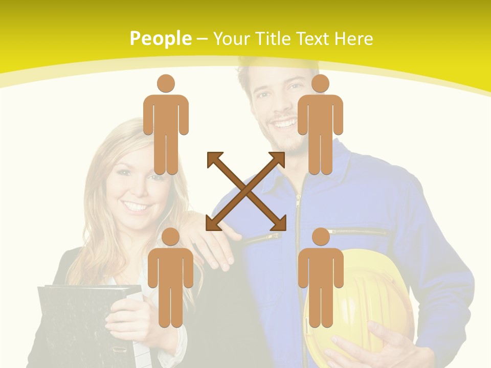 A Man And A Woman Holding A Yellow Hard Hat PowerPoint Template