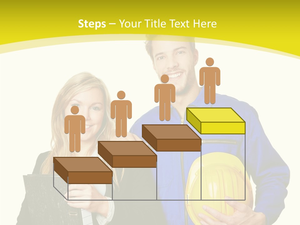 A Man And A Woman Holding A Yellow Hard Hat PowerPoint Template