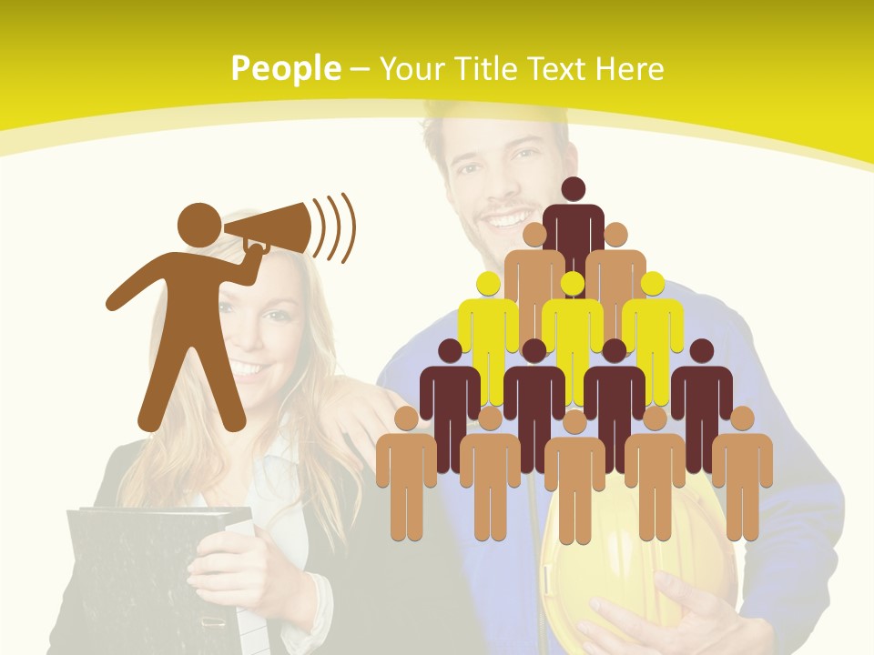 A Man And A Woman Holding A Yellow Hard Hat PowerPoint Template