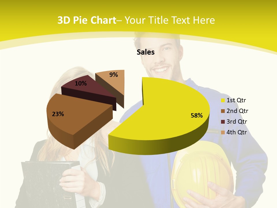 A Man And A Woman Holding A Yellow Hard Hat PowerPoint Template