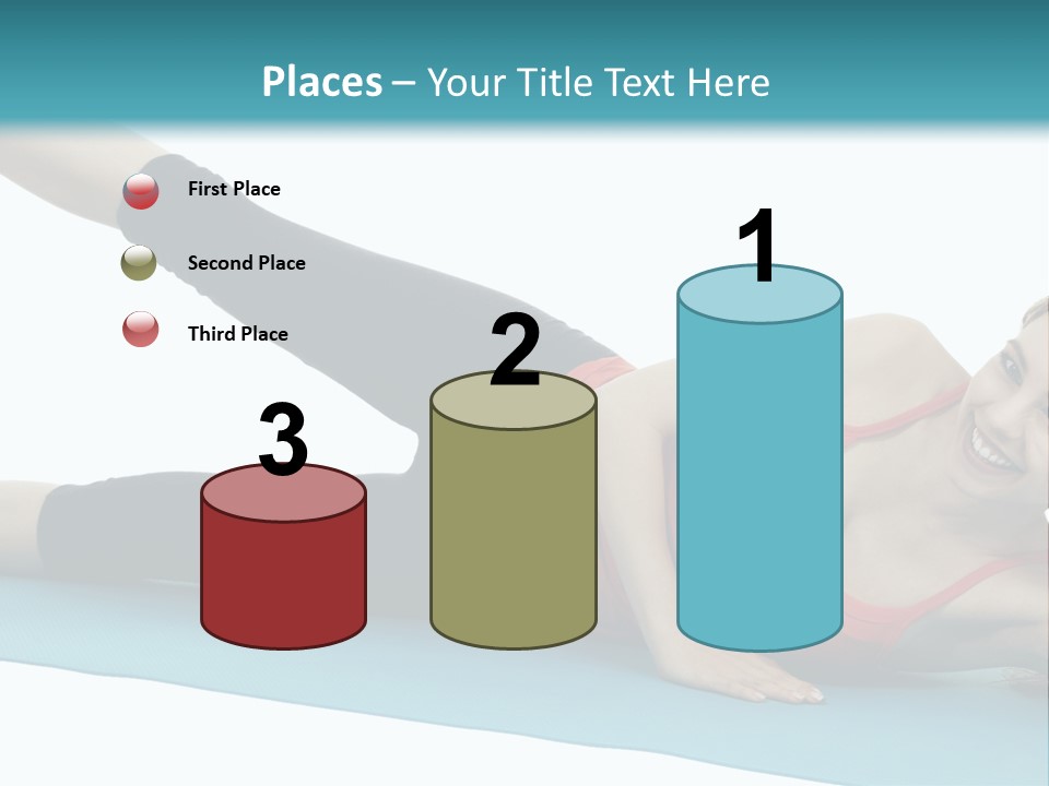 A Woman Doing A Yoga Pose On A Blue Mat PowerPoint Template