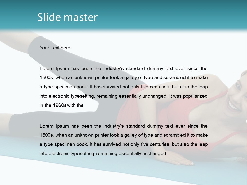 A Woman Doing A Yoga Pose On A Blue Mat PowerPoint Template