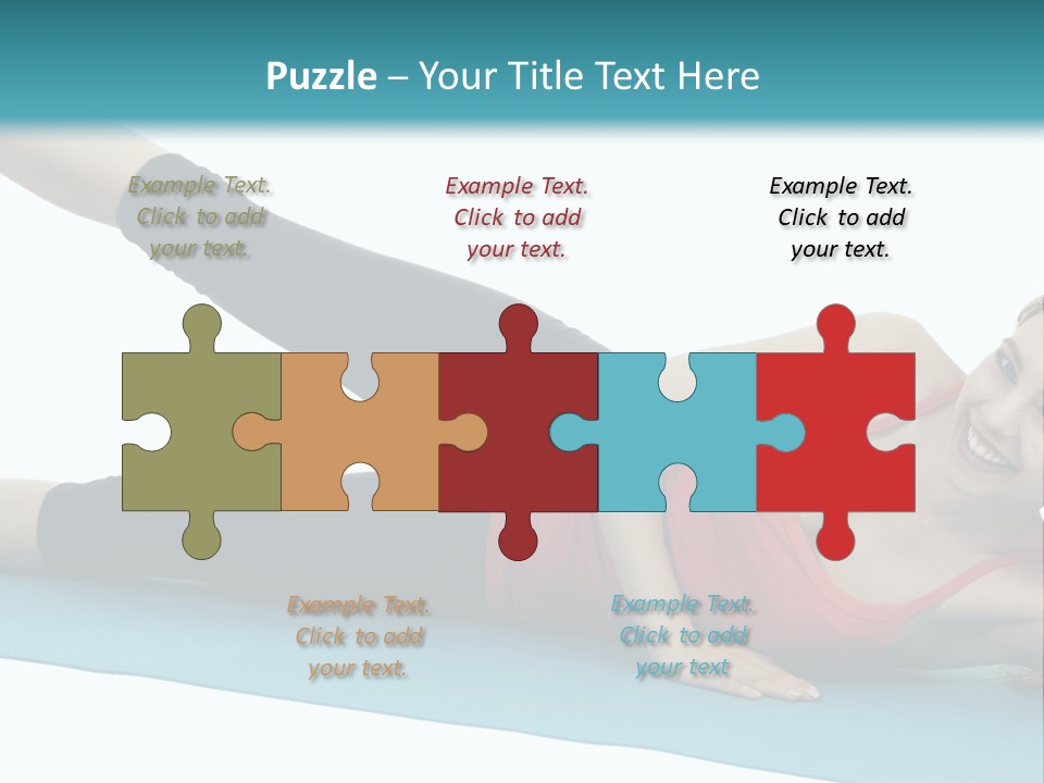 A Woman Doing A Yoga Pose On A Blue Mat PowerPoint Template