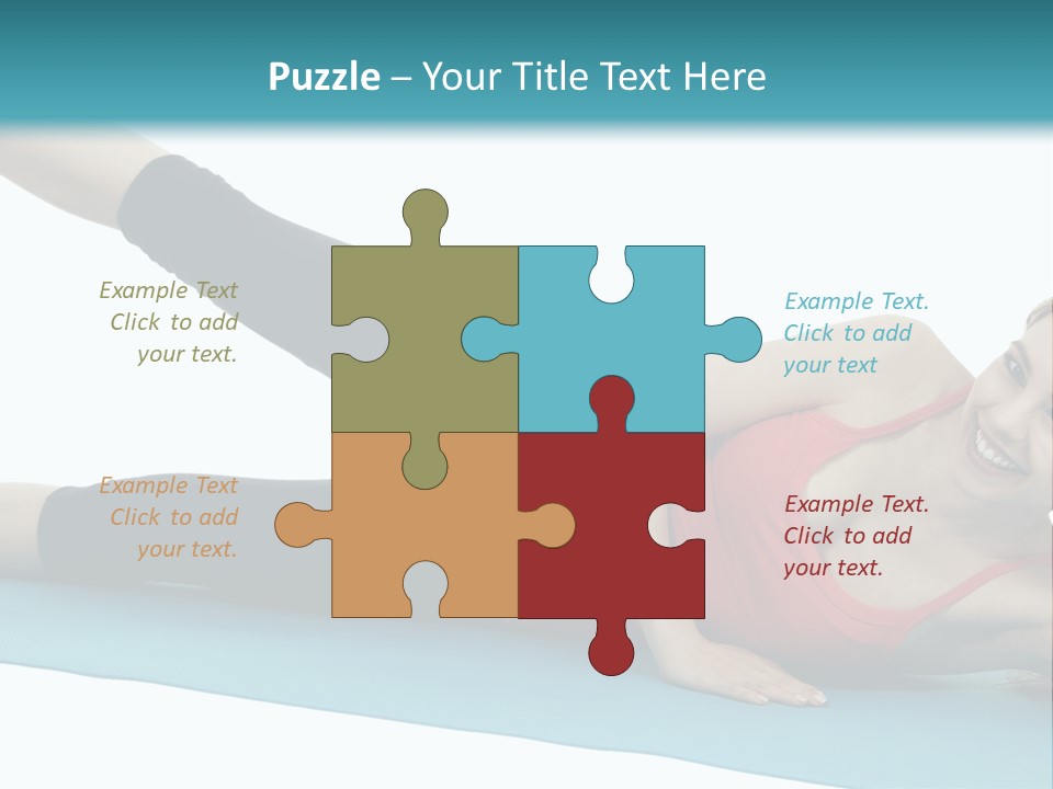 A Woman Doing A Yoga Pose On A Blue Mat PowerPoint Template