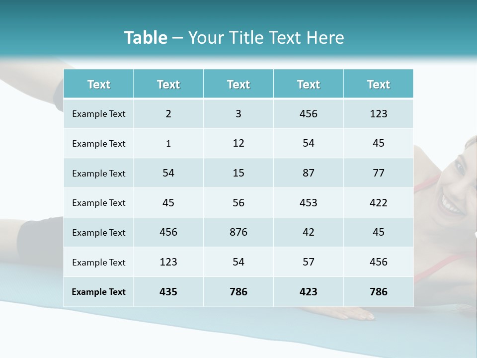 A Woman Doing A Yoga Pose On A Blue Mat PowerPoint Template