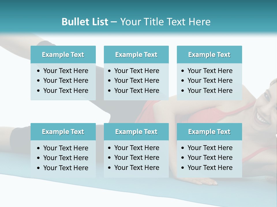 A Woman Doing A Yoga Pose On A Blue Mat PowerPoint Template