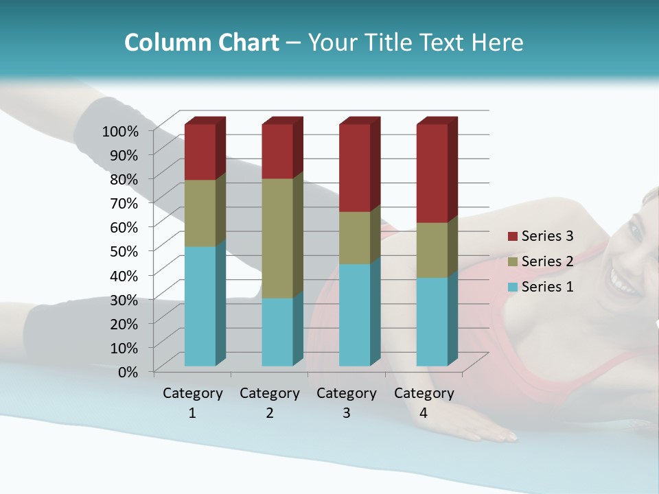 A Woman Doing A Yoga Pose On A Blue Mat PowerPoint Template