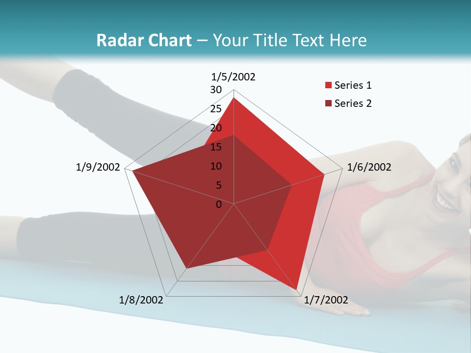 A Woman Doing A Yoga Pose On A Blue Mat PowerPoint Template