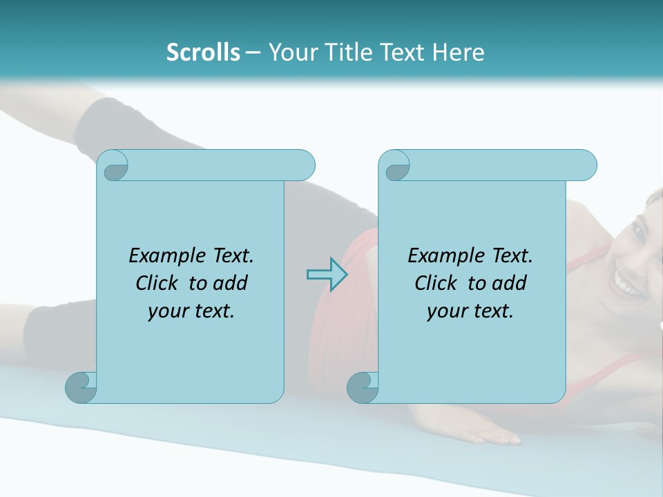 A Woman Doing A Yoga Pose On A Blue Mat PowerPoint Template