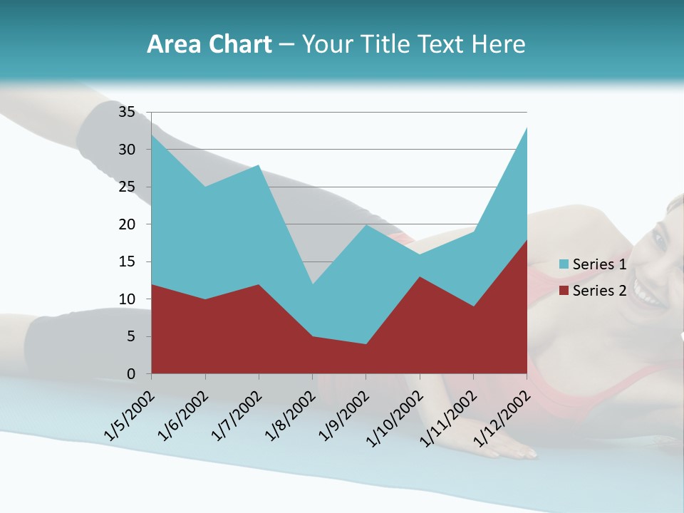 A Woman Doing A Yoga Pose On A Blue Mat PowerPoint Template