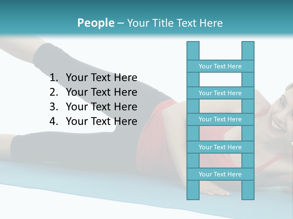 A Woman Doing A Yoga Pose On A Blue Mat PowerPoint Template