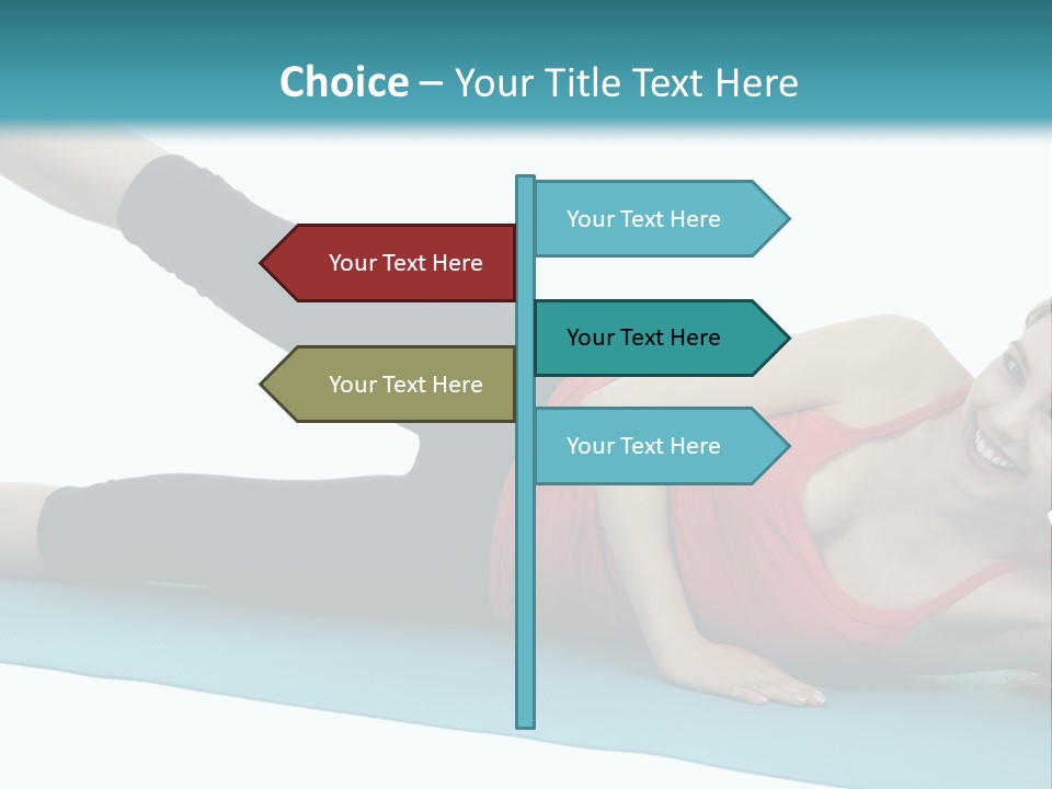 A Woman Doing A Yoga Pose On A Blue Mat PowerPoint Template