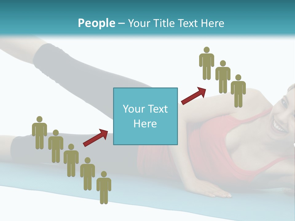 A Woman Doing A Yoga Pose On A Blue Mat PowerPoint Template