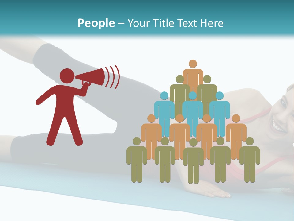 A Woman Doing A Yoga Pose On A Blue Mat PowerPoint Template