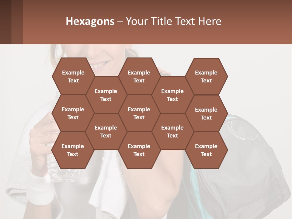 A Woman Is Holding A Water Bottle And A Gym Bag PowerPoint Template