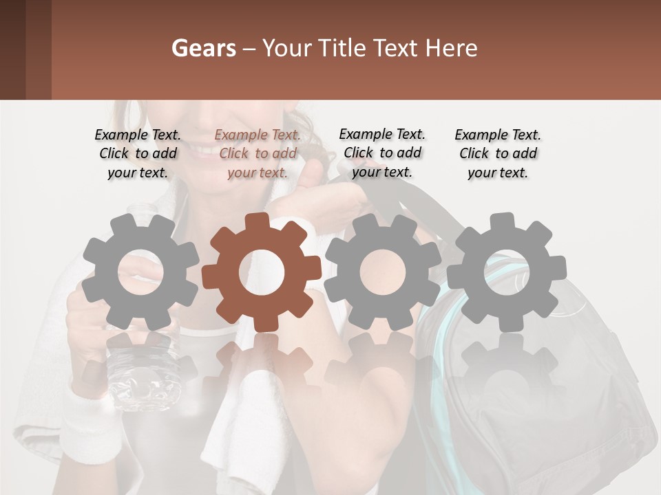 A Woman Is Holding A Water Bottle And A Gym Bag PowerPoint Template