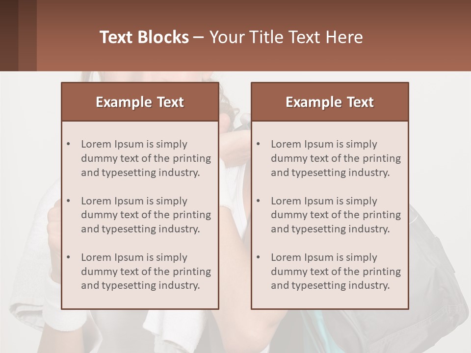 A Woman Is Holding A Water Bottle And A Gym Bag PowerPoint Template