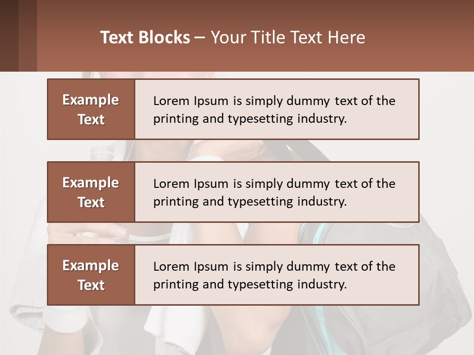 A Woman Is Holding A Water Bottle And A Gym Bag PowerPoint Template