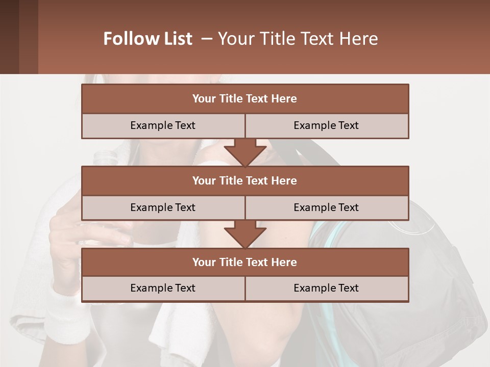 A Woman Is Holding A Water Bottle And A Gym Bag PowerPoint Template