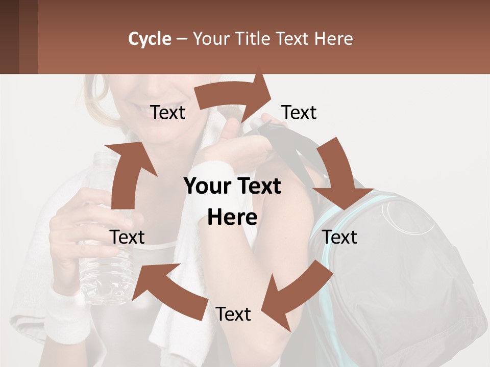 A Woman Is Holding A Water Bottle And A Gym Bag PowerPoint Template