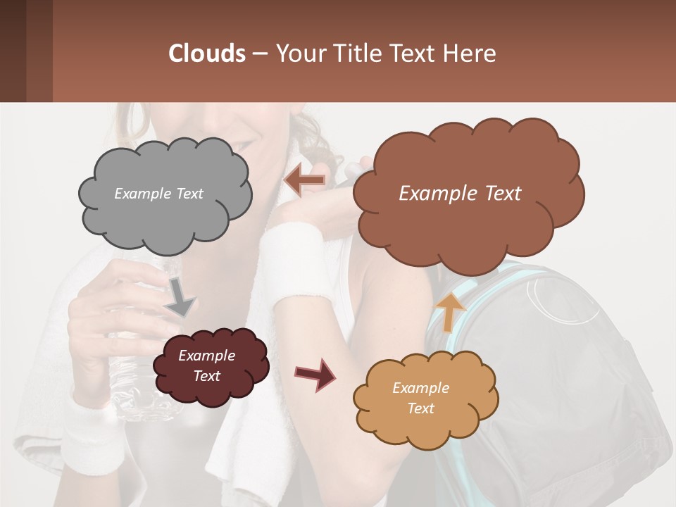 A Woman Is Holding A Water Bottle And A Gym Bag PowerPoint Template