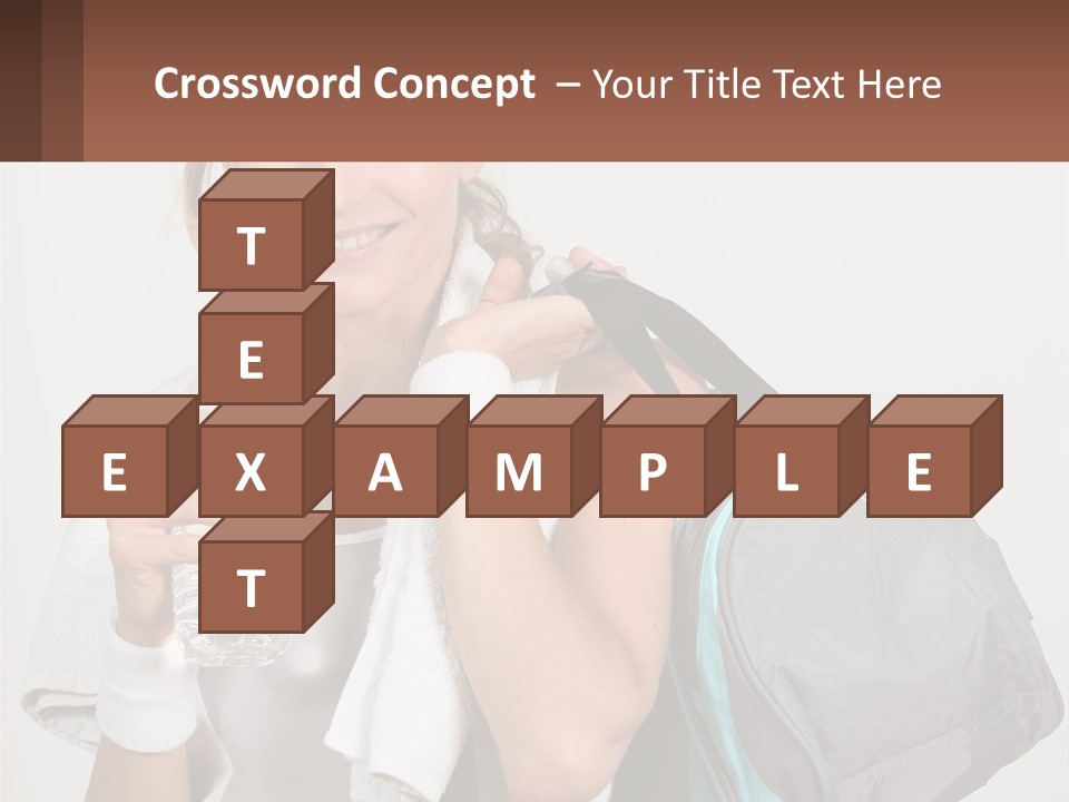 A Woman Is Holding A Water Bottle And A Gym Bag PowerPoint Template