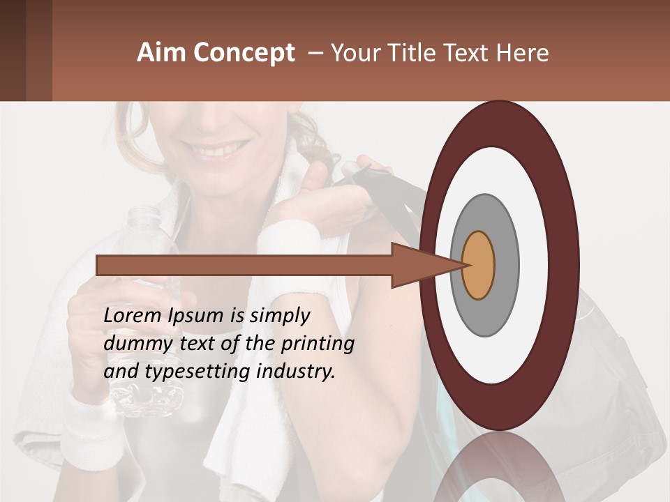 A Woman Is Holding A Water Bottle And A Gym Bag PowerPoint Template