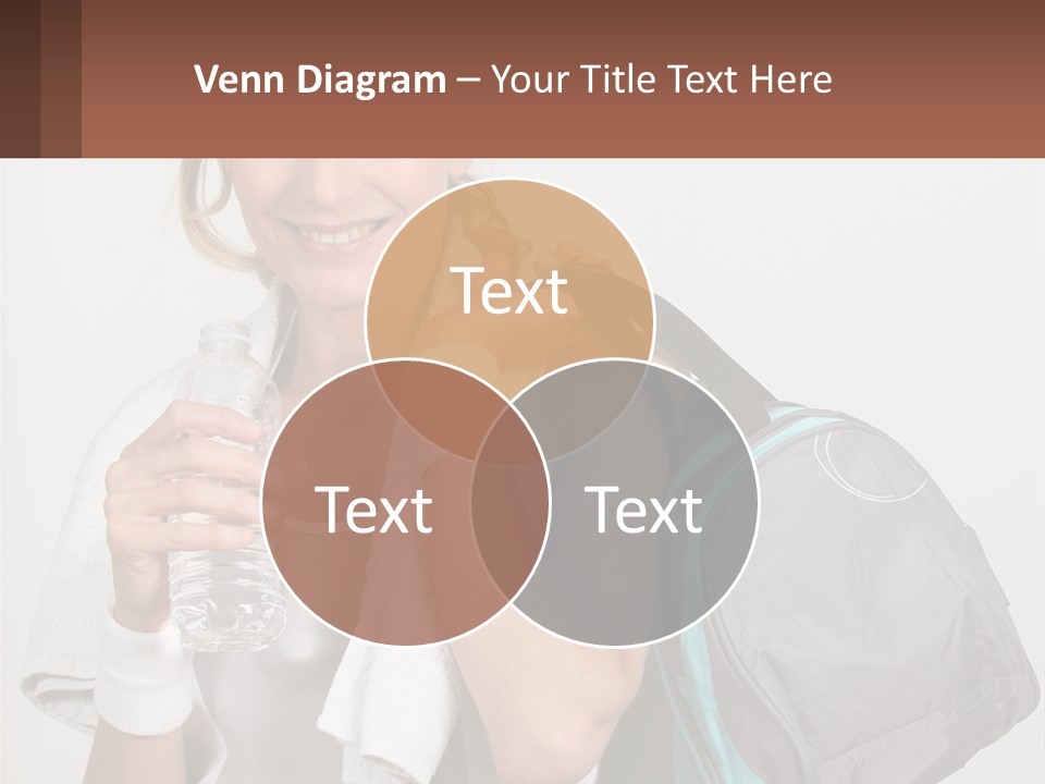 A Woman Is Holding A Water Bottle And A Gym Bag PowerPoint Template