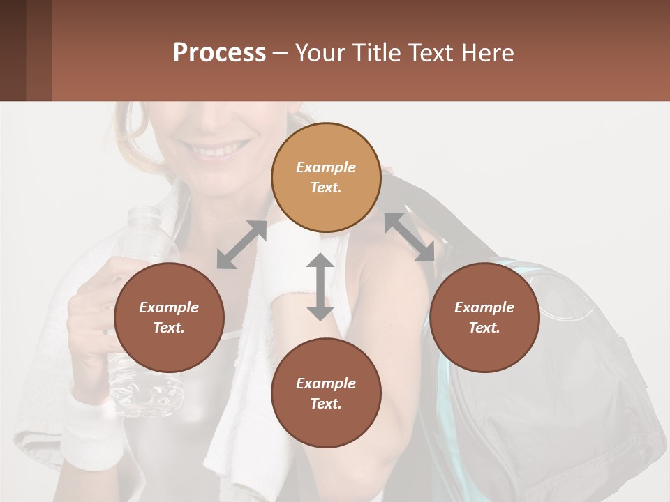 A Woman Is Holding A Water Bottle And A Gym Bag PowerPoint Template